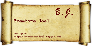 Brambora Joel névjegykártya